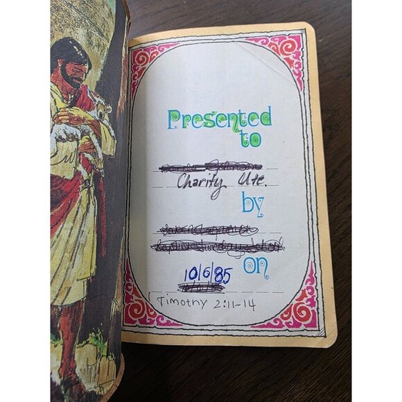 Vintage NIV Holy Bible With Brown Leather Cover & Highlighted Verses - Picture 10 of 12